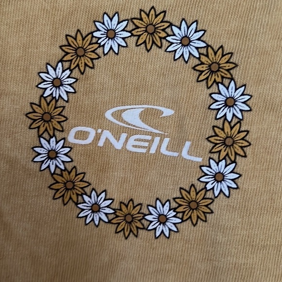 O’Neill Long Sleeve Tee Shirt, Length 23.5, PTP 21”, 💯 Cotton, Mustard Yellow - Picture 3 of 6